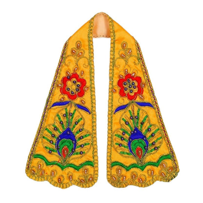 Premium Yellow Ganpati Shela Ganesha Vastra with Peacock Embroidery