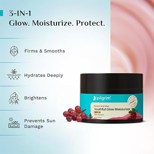 Pilgrim French Red Vine Face Cream with SPF 30 Sunscreen