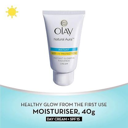Olay Cream Natural Aura Vitamin B3, Pro B5, E With Uv Protection,40 Gm