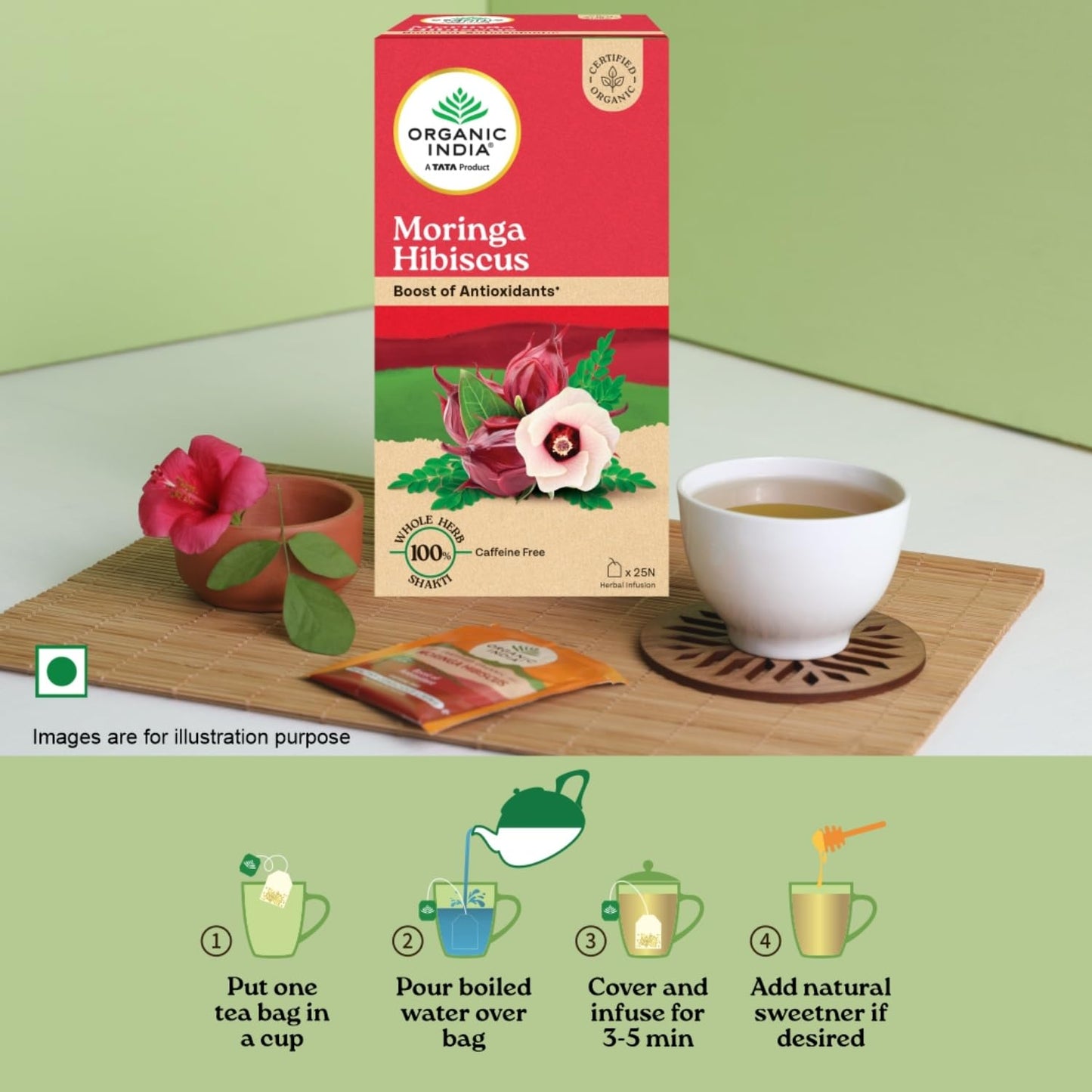 A TATA Product - Organic India Moringa Hibiscus