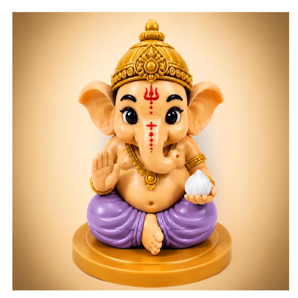 VASPAR Cute Baby Ganesha Idol | Premium Lord Ganesh Murti 
