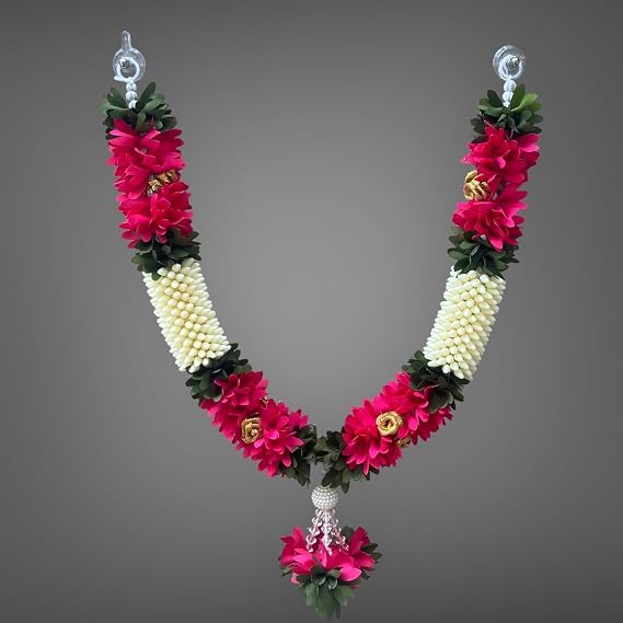 SHRI MATAJI Store Artificial Mala for God Photo Frame Pink