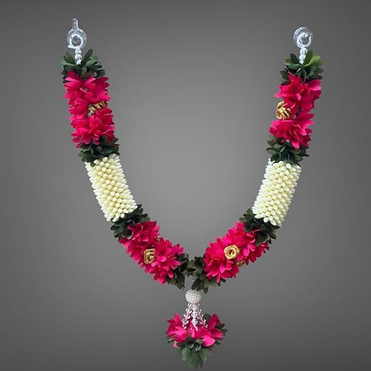 SHRI MATAJI Store Artificial Mala for God Photo Frame Pink