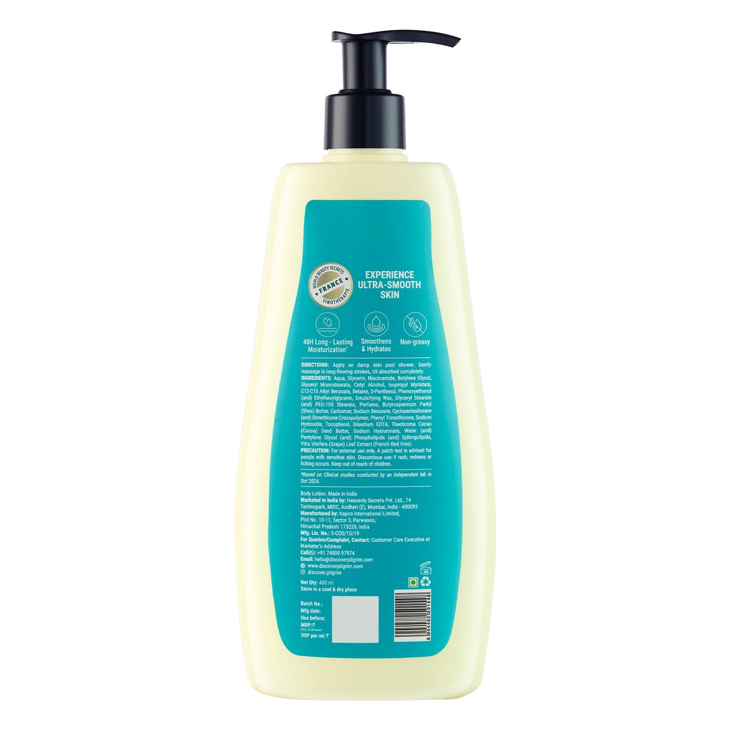 Pilgrim French Red Vine & Hyaluronic Acid Ultra Smooth Body Lotion
