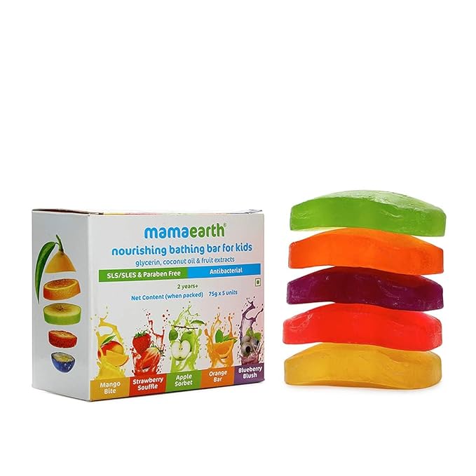 Mamaearth Fruit based Nourishing Clear Bathing Bar Baby Antibacterial Soap - PUSHMYCART