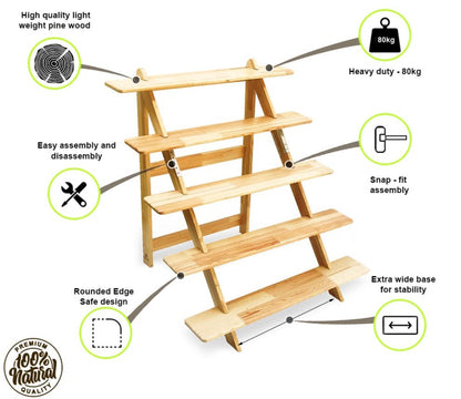 5 Steps Navarathri Kolu Padi Golu Stand Mini Navratri Gollu Padi Navaratri Kollu Stand Navrathri Golu Rack Angle Removable Slotted Display Rack Dismantlable - PUSHMYCART