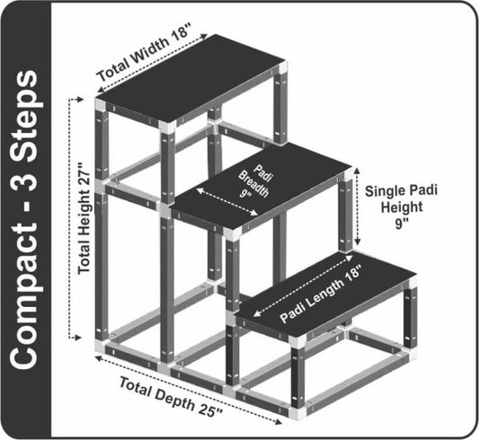 Giri Plastic Golu Padi 3C | 3 Compact Golu Stand| Multi Purpose Navratri Golu Rack