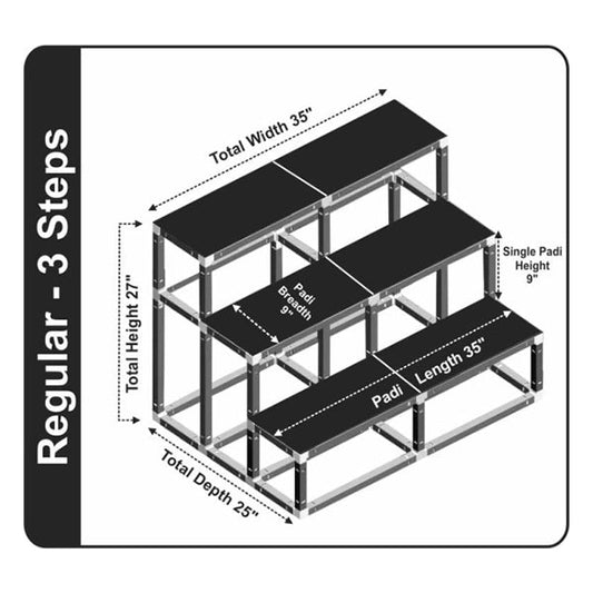Giri Plastic Golu Padi 3R | 3 Regular Golu Stand | Multi Purpose Navratri Golu Rack|