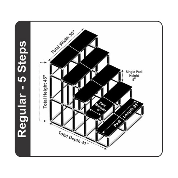 Giri Plastic Golu Padi 5R | 5 Regular Golu Stand| Multi Purpose Navratri Golu Rack
