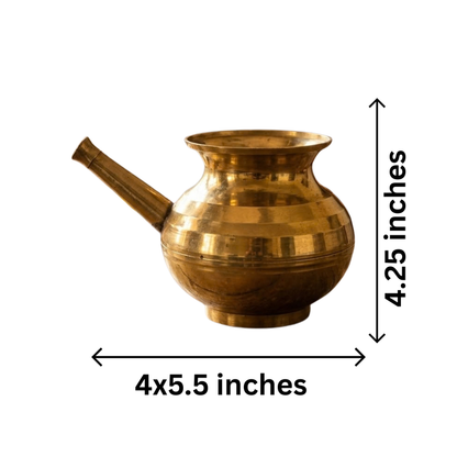 Mahita Collections Brass Karwa Chauth Lota Traditional Pital Kalash 277g