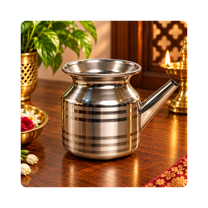 Mahita Collections Stainless Steel Karwa Chauth Kalash for Pooja 139g