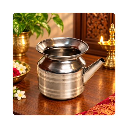 Mahita Collections Stainless Steel Karwa Chauth Kalash for Pooja 139g