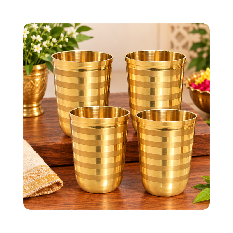 Mahita Collections Brass Glass for Serving Water 182g