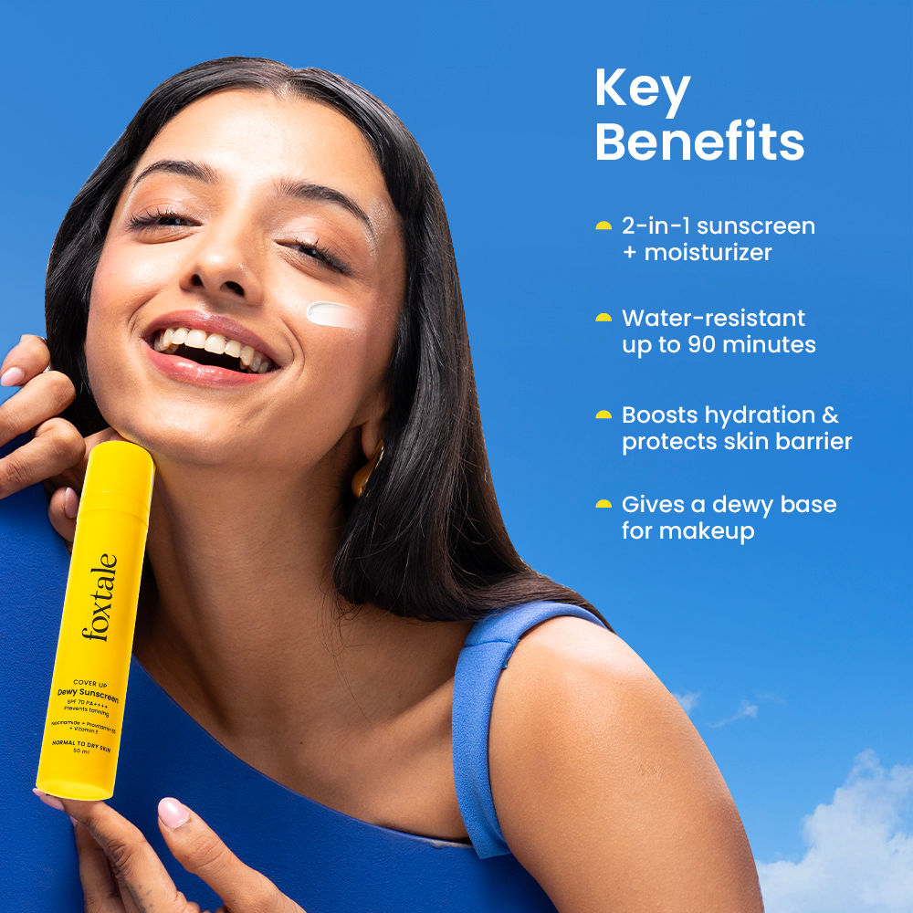 Foxtale Dewy Sunscreen SPF 70 PA++++ with Niacinamide – 50 ml