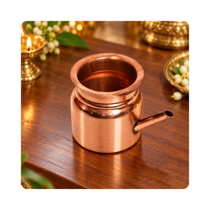 Mahita Collections Pure Copper Kalash with Spout Lota for Pooja and Rituals 26g