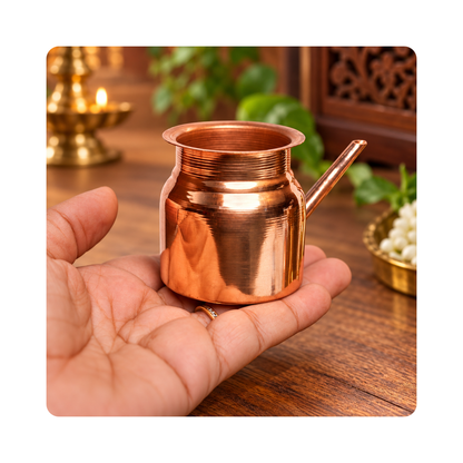 Mahita Collections Pure Copper Kalash with Spout Lota for Pooja and Rituals 26g