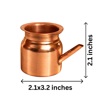 Mahita Collections Pure Copper Kalash with Spout Lota for Pooja and Rituals 26g