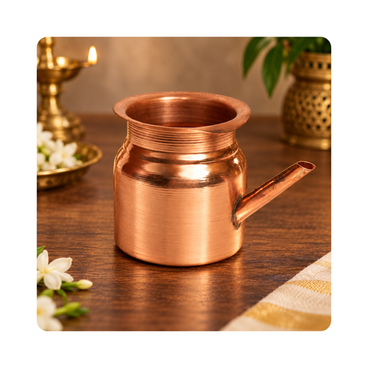 Mahita Collections Pure Copper Kalash with Spout for Pooja 69g