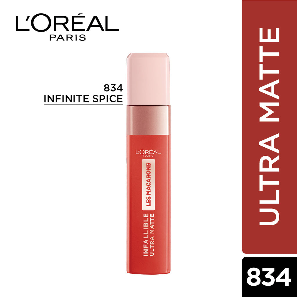 L'Oreal Paris Infallible Ultra Matte Liquid Lipstick Les Macarons 834 Infinite Spice 5g