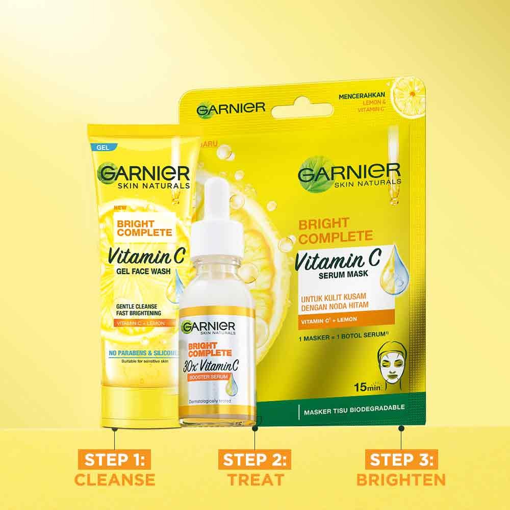 Garnier Bright Complete Vitamin C Serum Sheet Mask - PUSHMYCART