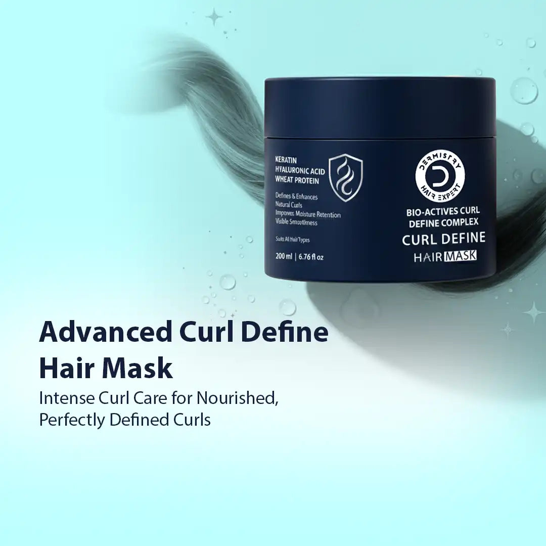 Dermistry Curl Define Hair Mask | Keratin, Hyaluronic & Wheat Protein