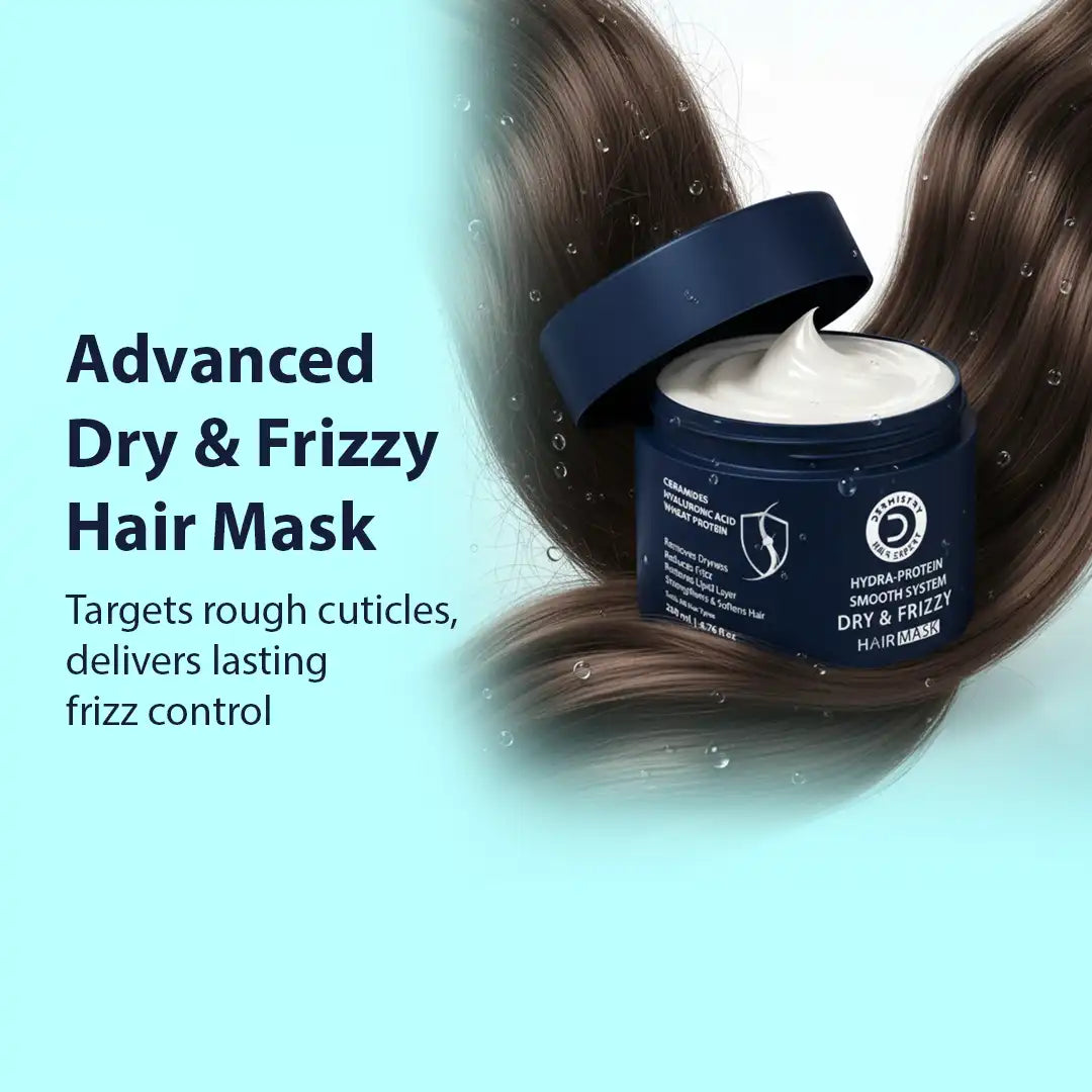 Dermistry Dry Frizzy Hair Mask for Smooth, Soft & Frizz-Free Hair