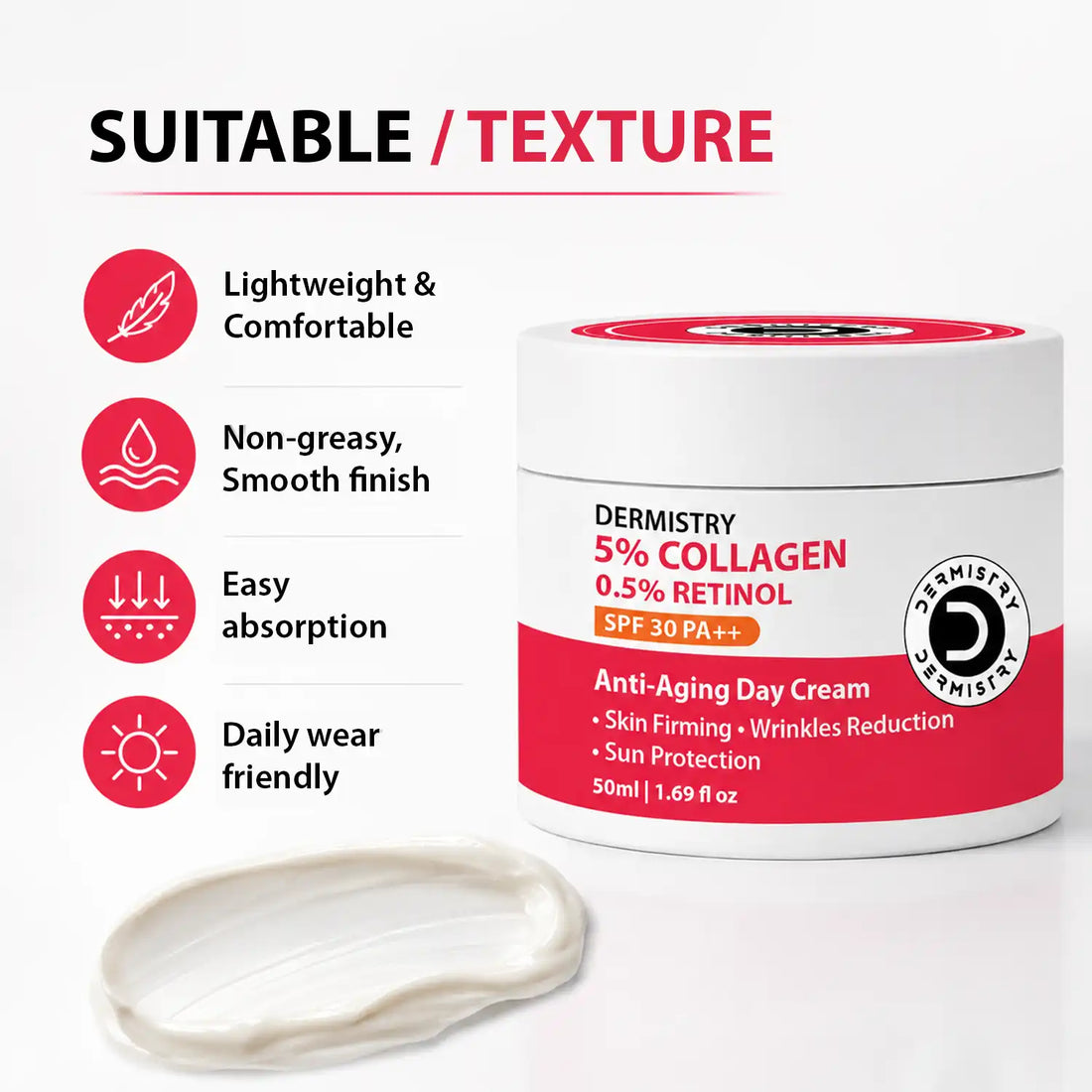 Dermistry Anti-Ageing Retinol Collagen Day Face Cream for Skin