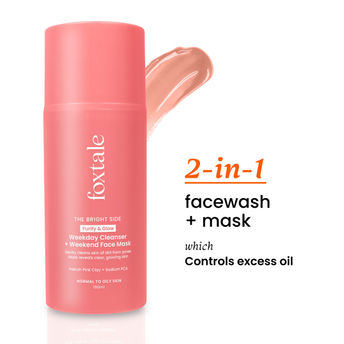 Foxtale Purify & Glow Cleanser + Mask With French Pink Clay & Sodium