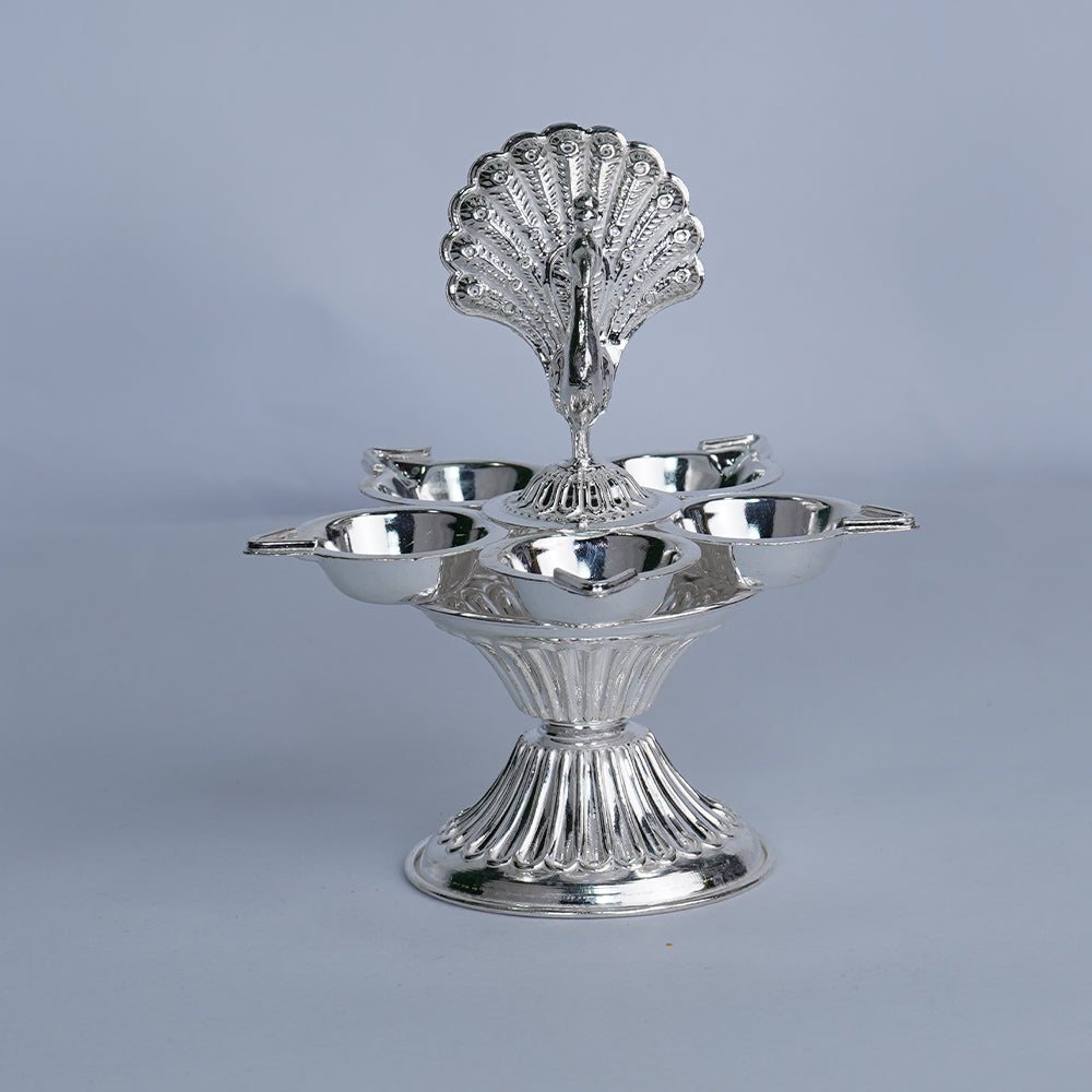 Pure Silver Panchmukhi Peacock Diya Grams:107