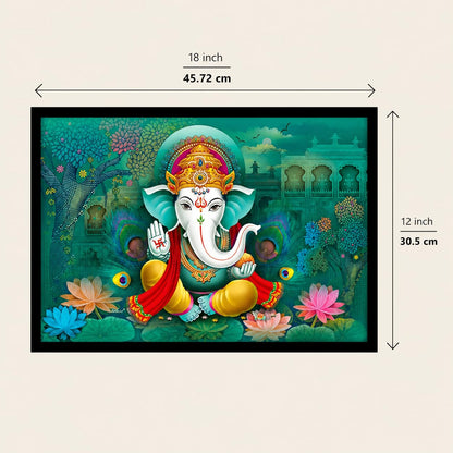 LIFEHAXTORE ® Xtore Wooden Religious Ganesha Art Framed Painting