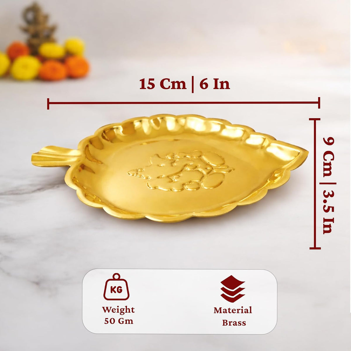 Putrika Traditional Brass Puja|Pooja Thali | Ganesha Leaf Thali