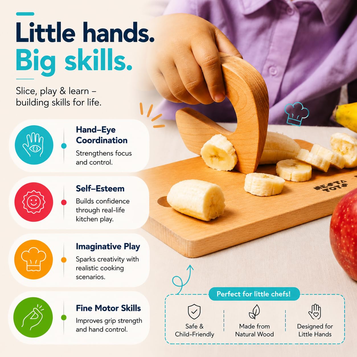 Nesta Toys Chopping Board & Knife for Kids