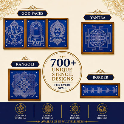Rangly Trisulabija Mandalam Yantra | Wooden Stencil