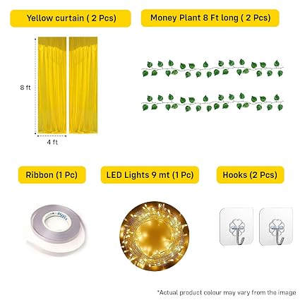 Party Propz Yellow Ganpati Decoration Backdrop