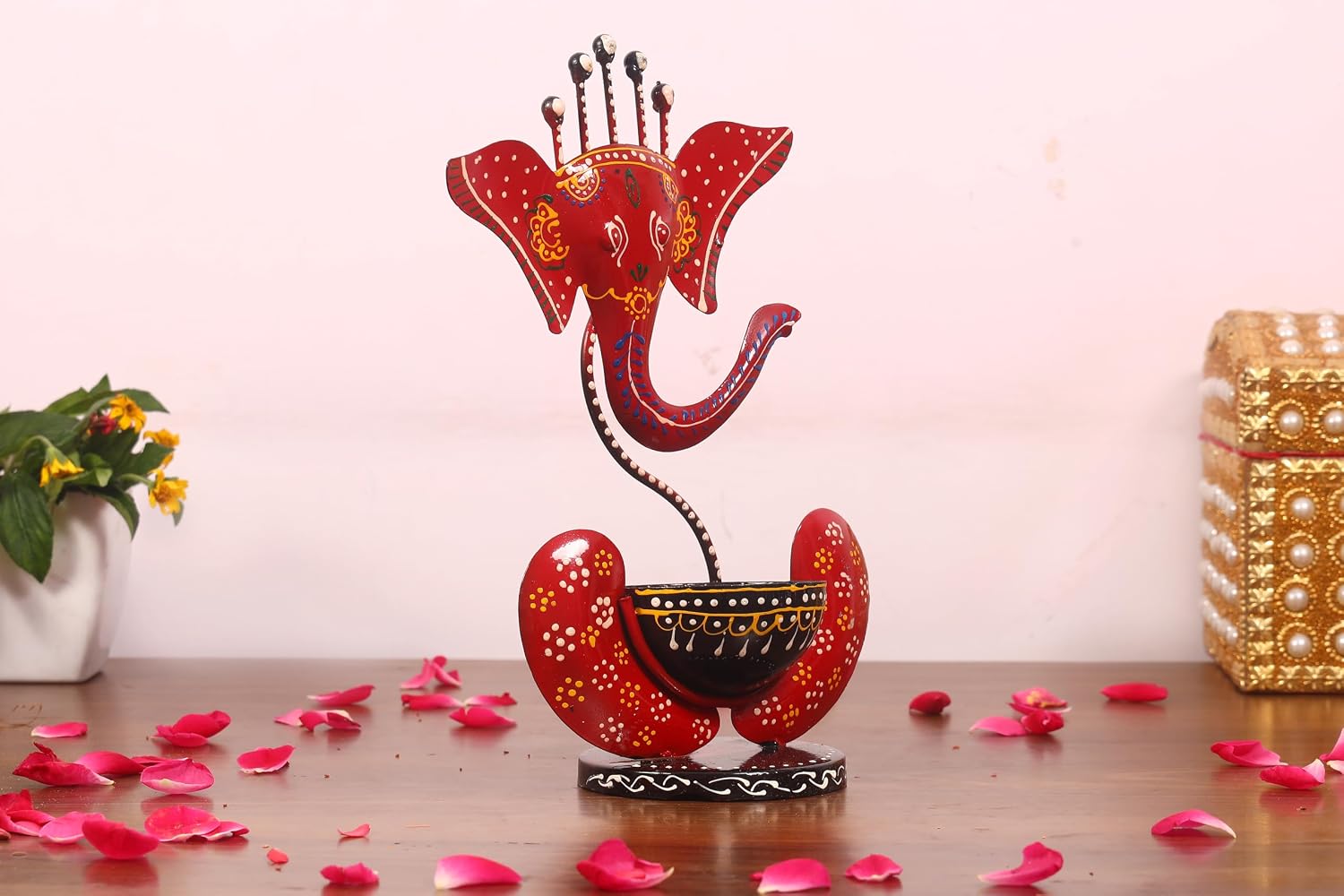 Tealight Candle Holder Home Decor Iron Metal Handcrafted Ganesh Idol