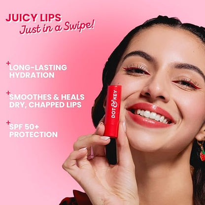 Dot & Key Barrier Repair Hydrating Lip Balm Spf 50- Strawberry Red