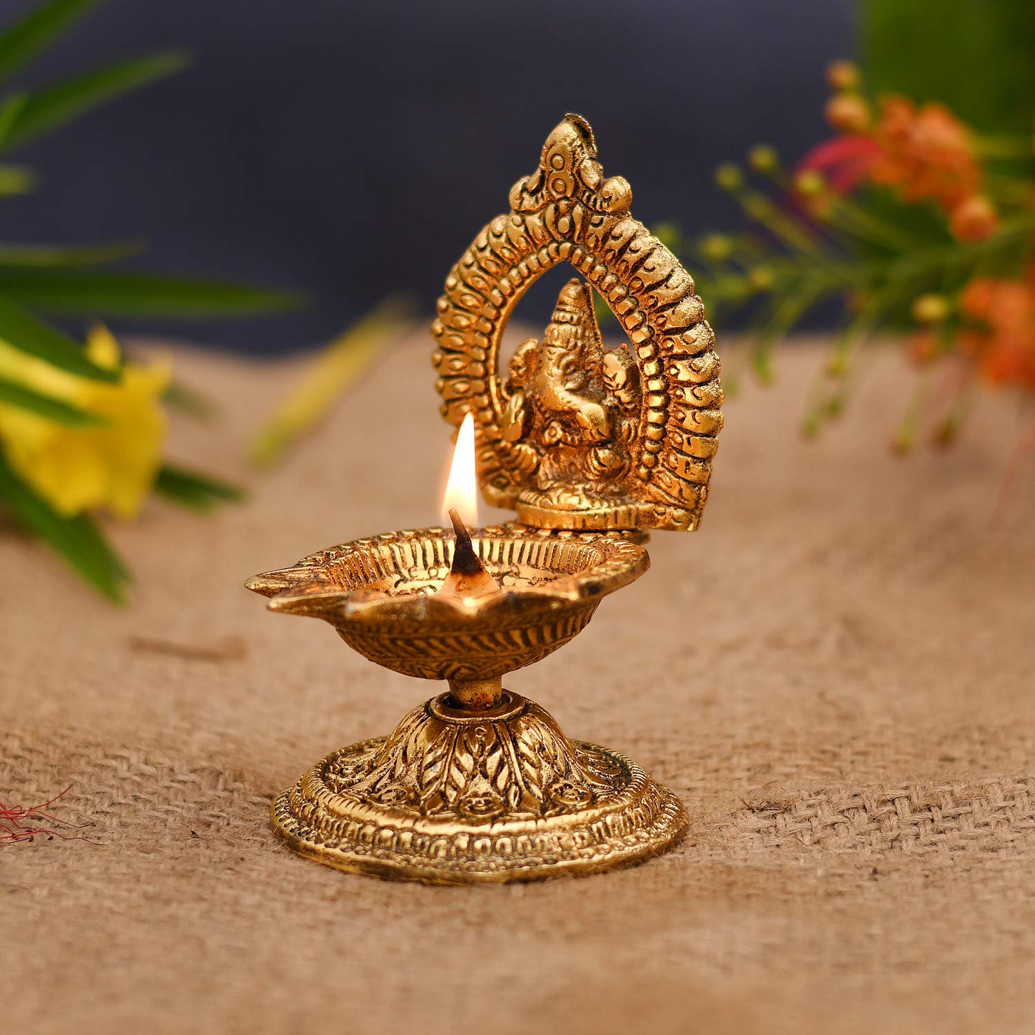 Collectible India Ganesha Diya Oil Lamp