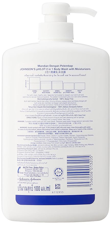 Johnson & Johnson Ph 5.5 2 In 1 Body Wash With Moisturizers