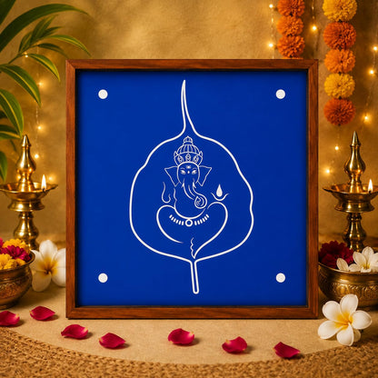 Rangly Big Leaf Ganesha Wooden Rangoli Stencil