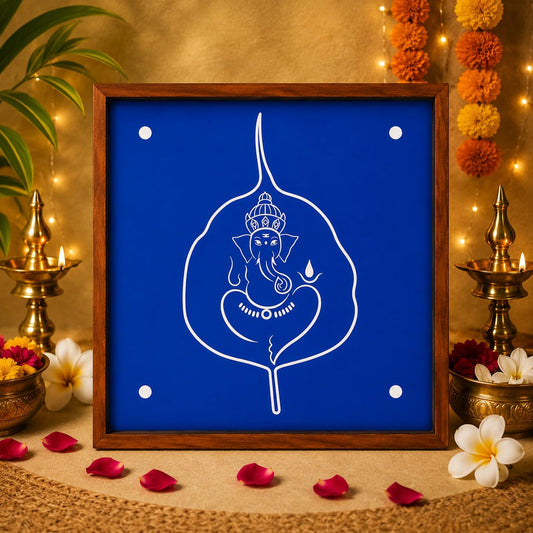 Rangly Big Leaf Ganesha Wooden Rangoli Stencil