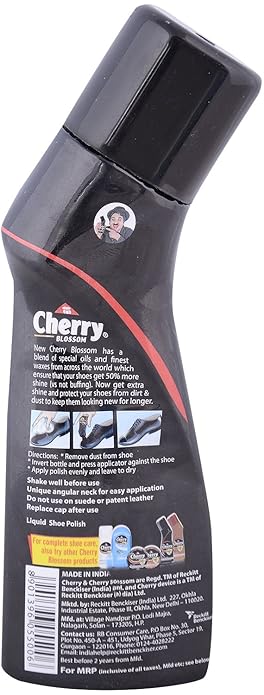 Cherry Blossom Liquid Shoe Polish – Black