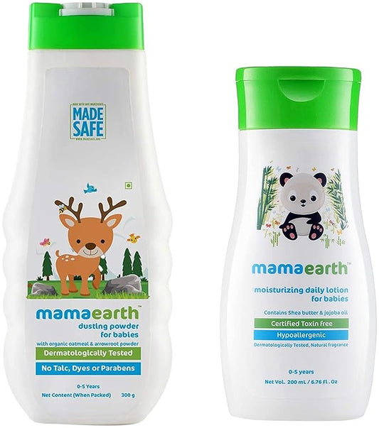 Mamaearth Daily Moisturizing Lotion & Mamaearth Dusting Powder - PUSHMYCART