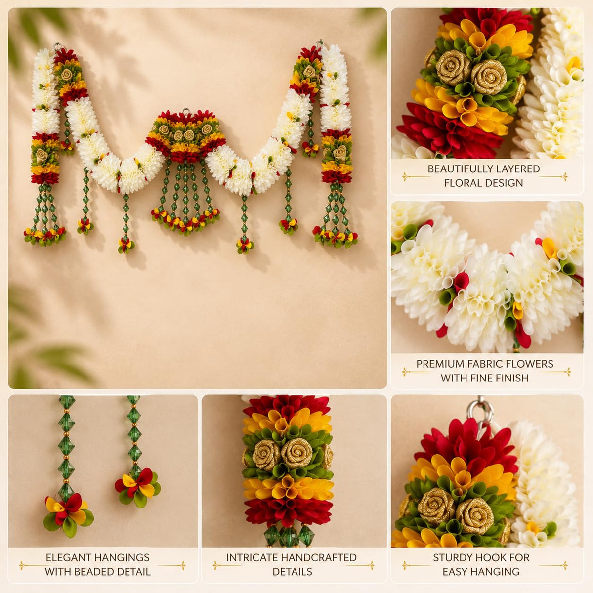 Daedal crafters Crystal Hanging Artificial Flower Toran