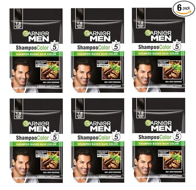 Garnier Men Shade 1 Shampoo Color-Natural Black|20ml - PUSHMYCART