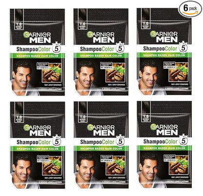 Garnier Men Shade 1 Shampoo Color-Natural Black|20ml - PUSHMYCART