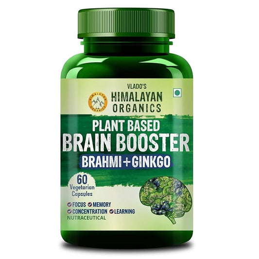 Himalayan Organics Plant-Based Brain Booster Supplement Capsules