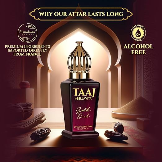 Bella Vita Luxury TAAJ Gold Oud Attar with Caramel