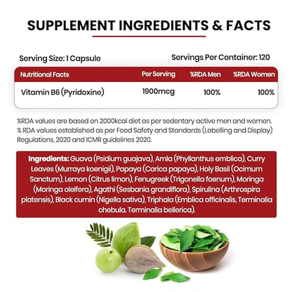 Himalayan Organics Plant-Based Vitamin B6 Capsules