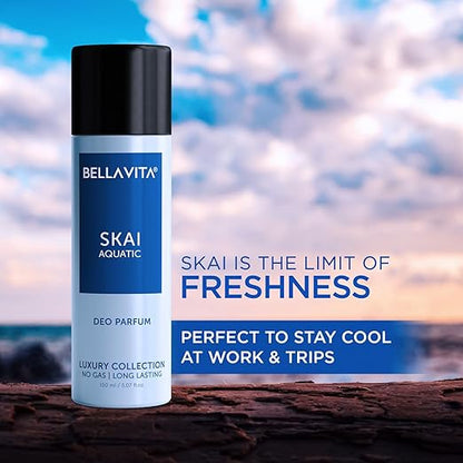 Bella Vita Luxury SKAI AQUATIC No Gas Deodorant Body Parfum for Men