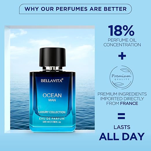 Bella Vita Luxury Men Ocean Aquatic Eau De Parfum With Marine